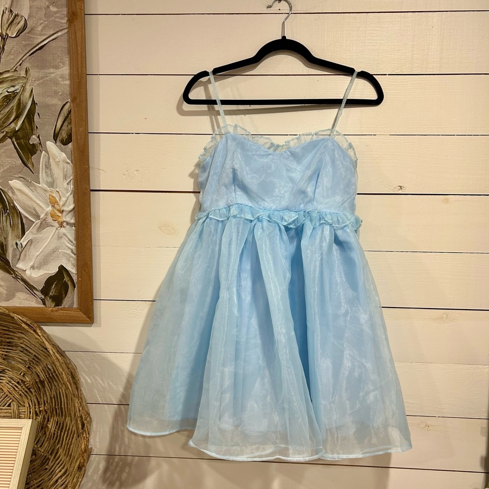 NWT Baby Blue Babydoll Dress